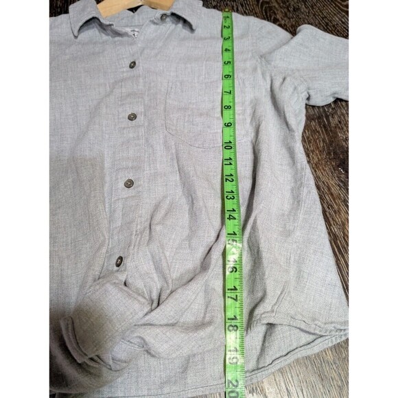 Madewell gray flannel tie-front shirt XS soft cotton button down top J.Crew N93 - Picture 11 of 11